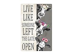ZZBCYZSIGN Cow Metal Tin Signs Live Like