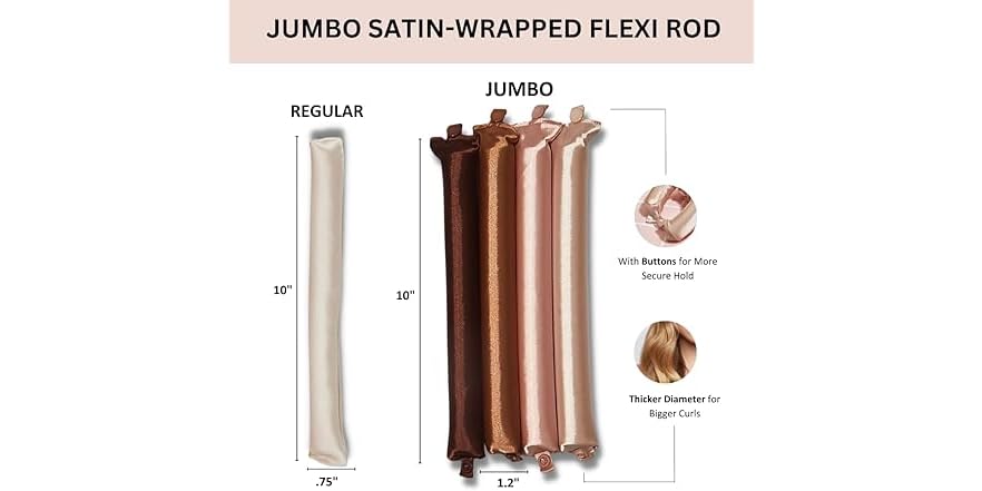 Kitsch Satin Heatless Curling Rod - Jumbo Flexi Rod