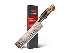 SHAN ZU 7 Inch Damascus Nakiri Knife