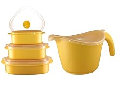 Batter Bowl, Lid & 6-Piece Set Lemon