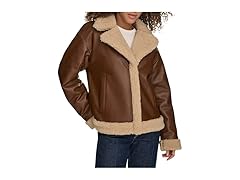 Levis Womens Faux Leather Sherpa Moto Jacket