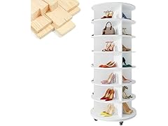 7-Tier Rotating Shoe Tower with Wheels