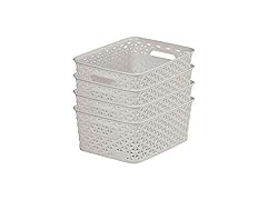 Rattan Storage Baskets 4L 4-Pack