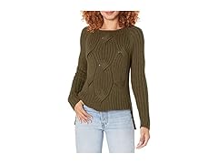 Rent the Runway Pre Loved Olive Cable Knit Sweater (XS)