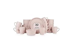 Stone Lain Albie Stoneware 32-Piece Set Pink