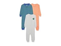 Amazon Essentials (0-9 MOS) 3-Pack Pajamas Blue