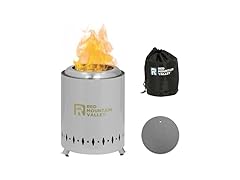 Red Mountain Valley Smokeless Tabletop Fire Pit with Mat, Gray