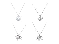 K&Q 4 PCS Charm Locket Cage Necklace