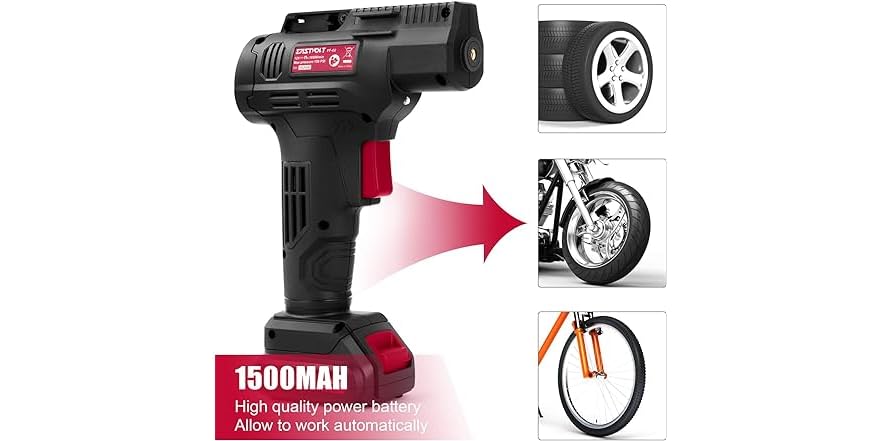 Eastvolt 12V Tire Inflator Compressor Kit, 150PSI