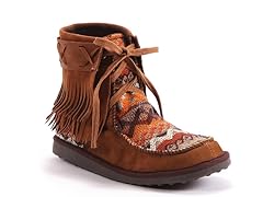 MUK LUKS ® Tanya Short Fringe Tie Boot, Brown