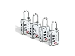 Kwikset TSA Approved Luggage Lock, 3-Digit, 4pk