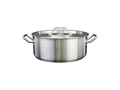 BRAZIER WITH LID 18/8 STAINLESS STEEL
