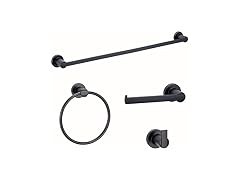 Design House Eastport 4-Piece Bath Accessory Set, Matte Black