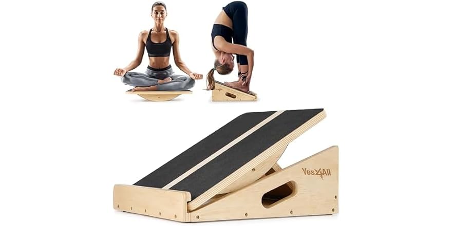 $19.99: Yes4All 2-in-1 Wooden Balance & Slant Board, 400 lb, Adjustable Incline at Woot!