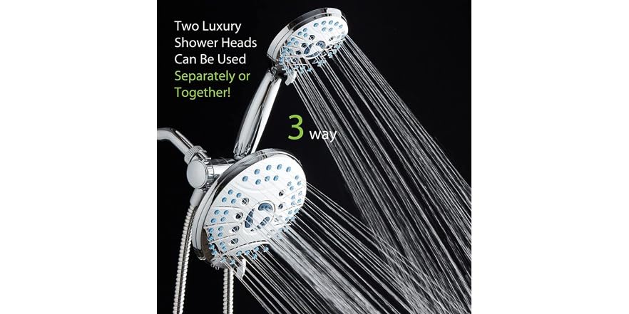 Hotel Spa AquaCare As Seen On TV High Pressure Handheld & Rain 50 Mode 3 Way Shower Head Combo With Anti Clog Jets, 2 Mode Tub & Pet Power Wash, Extra Wall Bracket, 6 Ft. Hose, Nickel Finish - View #8