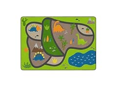 Flagship Carpets Dino Map Classroom Educational Area Rug 6' x 8'4" - Green
