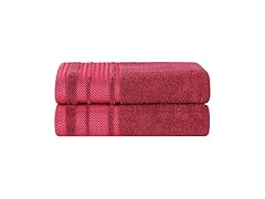 Superior 2PC Hays Cotton Bath Towel, Cranberry