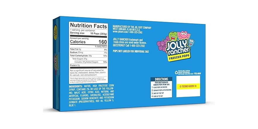 Jolly Rancer Bar Jolly Rancher Freezer Bars 10ct