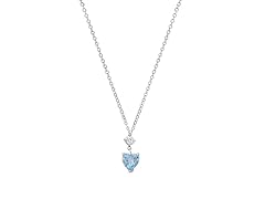 Heart Cut Aqua Moissanite Necklace