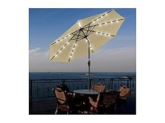 Yescom 9' Outdoor Solar Powered LED Umbrella 8 Rib