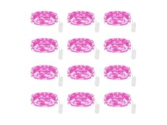 Lakumu 12 Pack Pink Led Fairy Lights