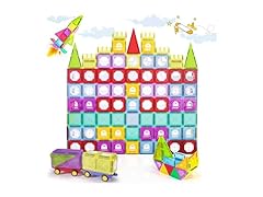 ShowyLive Magnetic Tiles 110PCS Set with 2 Cars