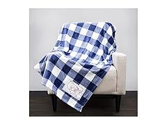 Rae Dunn Checkered Plush Fleece Throw