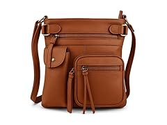 Genuine Leather Crossbody Bag w/ Accent