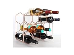 Rose Gold Countertop Wine Rack 14 Bottles