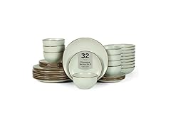 Stone Lain Brasa Stoneware 32 Piece Modern Dinnerware Set