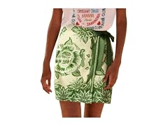 Talakeno Dark Green Floral Wrap Skirt M
