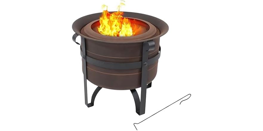 Sunnydaze 23-Inch Cauldron-Style Smokeless Wood-Burning Fire Pit
