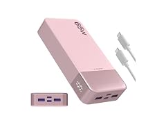 JUOVI 65W Pink Portable Charger 20000mAh