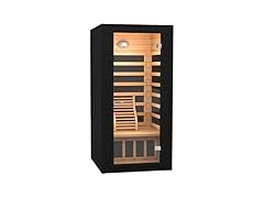 Real Relax Infrared Sauna Room, Home Indoor Sauna Canadian Hemlock Wood Indoor Dry Saunas for Spa, Gym, Black (Open Box)