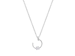 Open Circle Moissanite Diamond Necklace