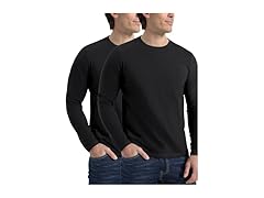 2 Pack Men's Long Sleeve Crew Neck Tee