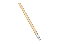 Lacquered-Wood Broom Handle With Threaded Metal Tip