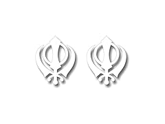  Sikhism Khanda Decals 4Pcs White 3"