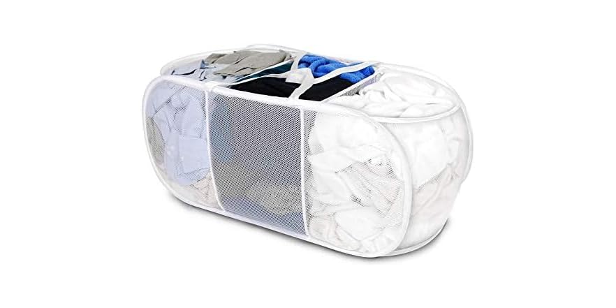 Modular Hamper Smart Design Mesh 3-Compartment Hamper