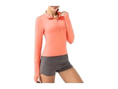 Ggov Women Crop Tops Women's Long Sleeve Zip Shirt