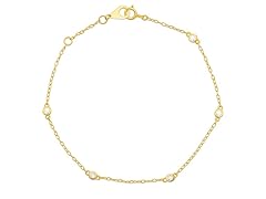 PAJURE 14k Gold Diamond Station Bracelet