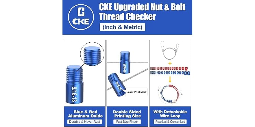 Nut & Bolt Thread Checker -Inch & Metric