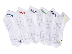 Fila Men's White 1/4, 6 Pairs
