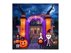 10.8FT Halloween Inflatable Arch Skull