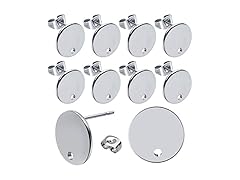 Aylifu 12mm Stud Earring Findings, 20pcs