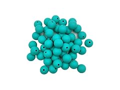 50pcs Turquoise Color Round Silicone Beads 15mm