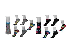 12 Pair Women's Assorted Patterns Anklets