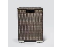 16" Brown Wicker Propane Tank Cover Table