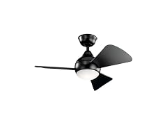 Kichler Sola 34" Low Profile Ceiling Fan With LED Light, Black
