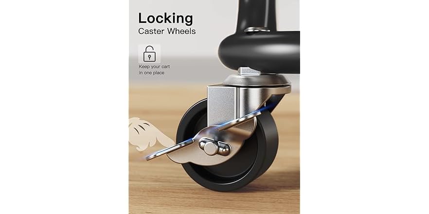 Totnz Rolling Utility Cart, 3-Tier Mesh Organization Cart - View #4